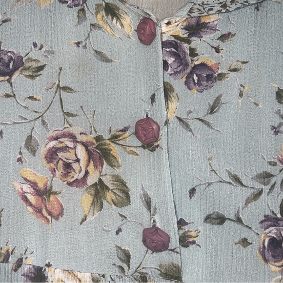 Vintage Caroline Wells Women’s Floral Collared Midi Dress Sz 6 - Picture 4 of 12